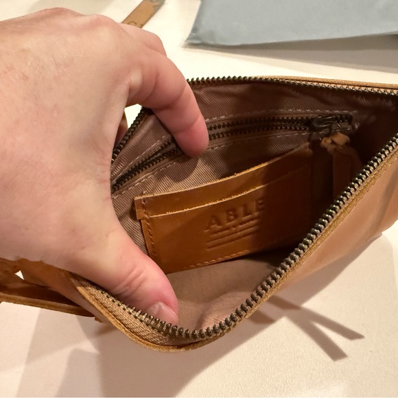 ABLE Cognac Leather Wristlet - Picture 6 of 6
